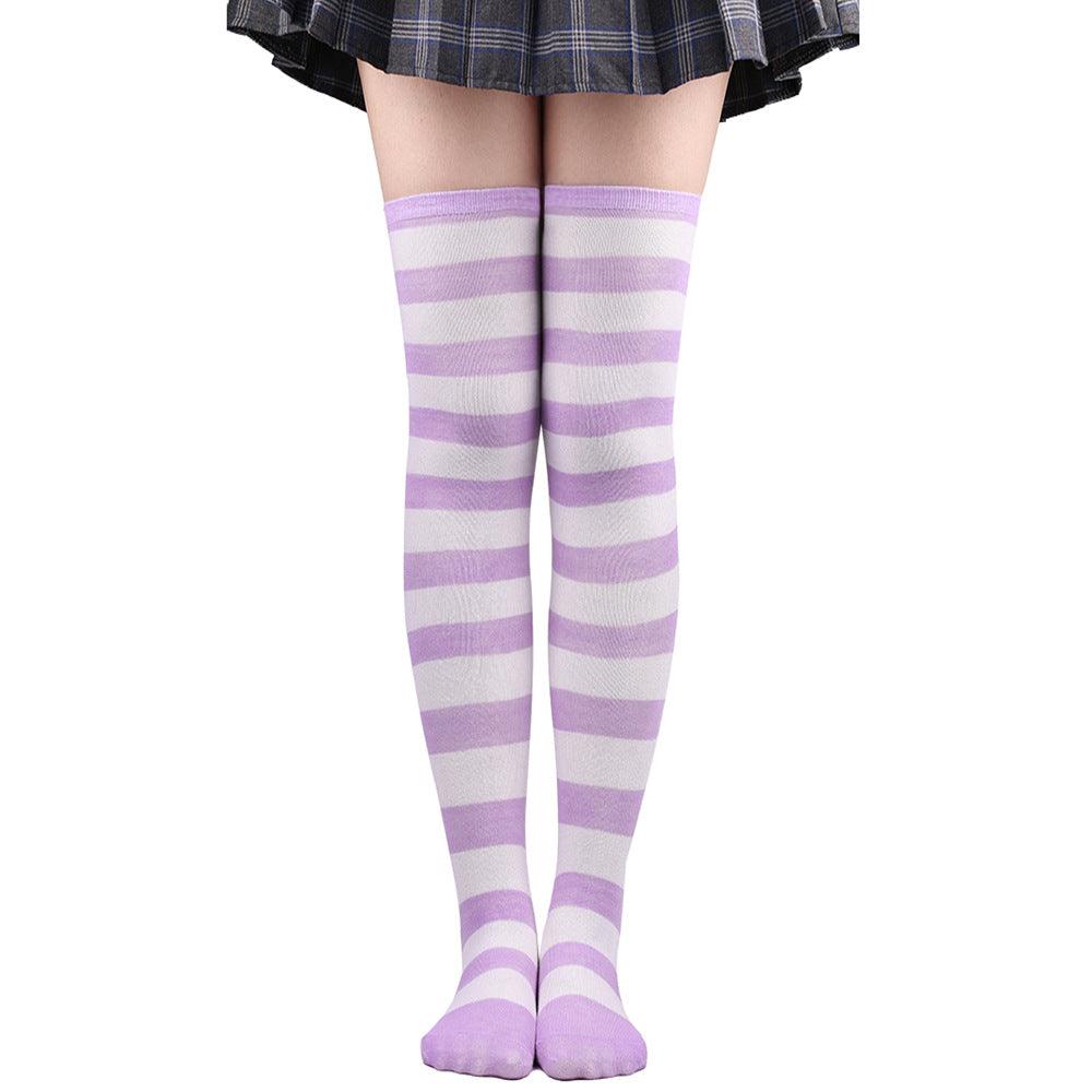 Striped Socks Hold - ups Women Over The Knee Halloween - Amazitshop