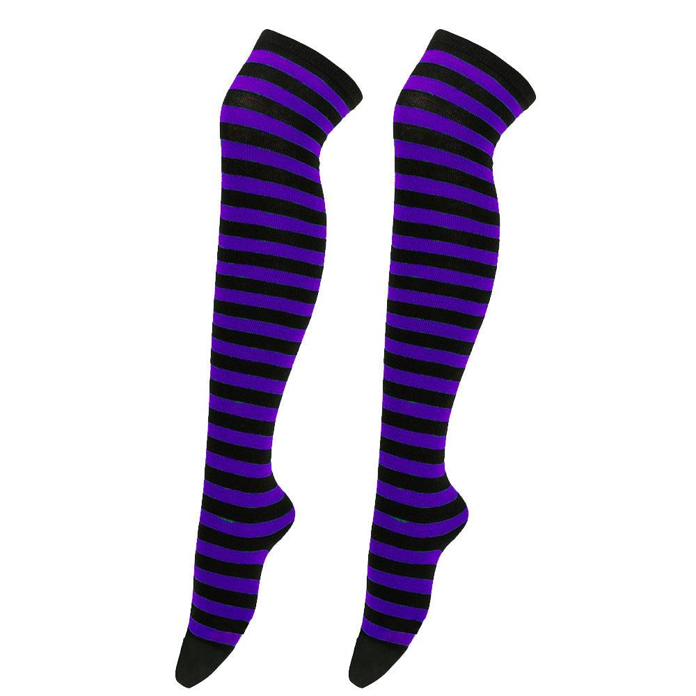 Striped Socks Hold - ups Women Over The Knee Halloween - Amazitshop