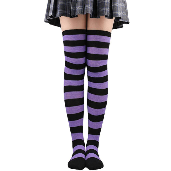 Striped Socks Hold - ups Women Over The Knee Halloween - Amazitshop