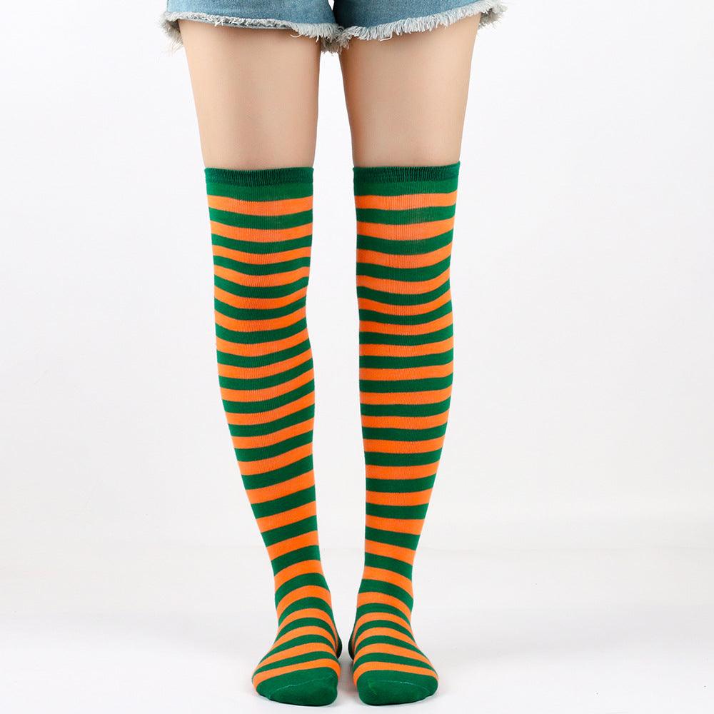 Striped Socks Hold - ups Women Over The Knee Halloween - Amazitshop