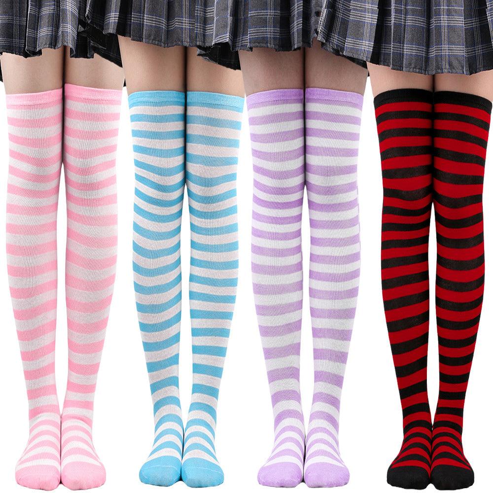 Striped Socks Hold - ups Women Over The Knee Halloween - Amazitshop