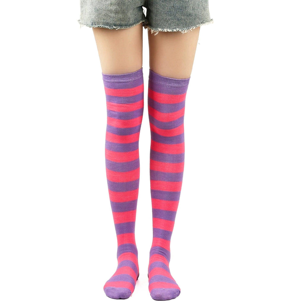 Striped Socks Hold - ups Women Over The Knee Halloween - Amazitshop