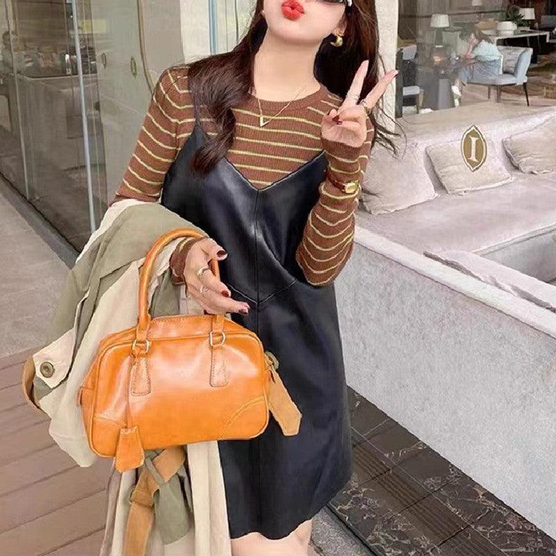 Striped Women's Round Neck Sweater - Amazitshop