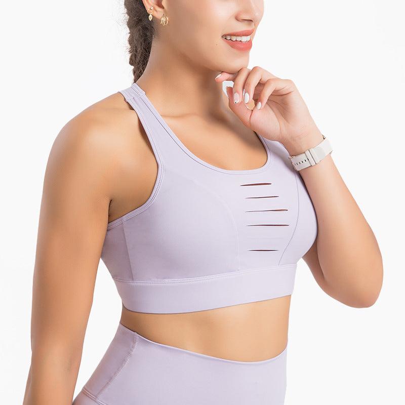 Style Plus Size Broken Hole Sports Women's Bra - Amazitshop