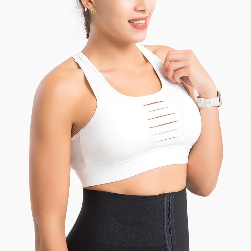 Style Plus Size Broken Hole Sports Women's Bra - Amazitshop