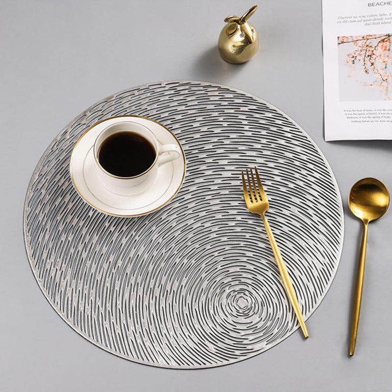 Stylish Round Dining Table Kitchen Hollow Pvc Heat Proof Mat - Amazitshop