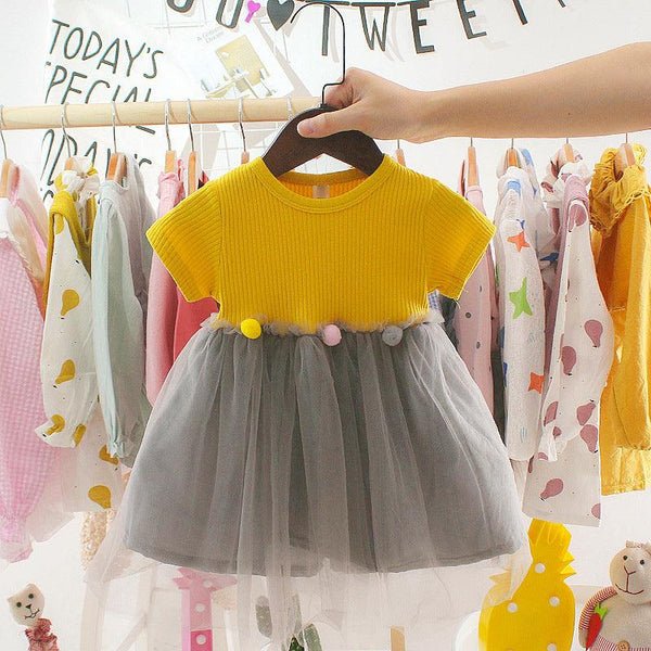 Summer Cute Cartoon Baby Princess Birthday Party Mesh Dresses - Amazitshop