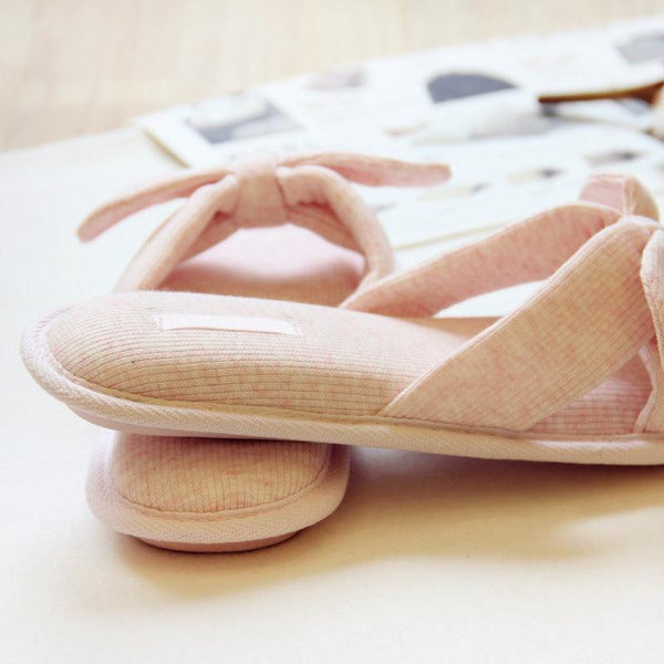 Summer day air cotton bow slippers antiskid bathroom slippers lovely slippers home slippers - Amazitshop