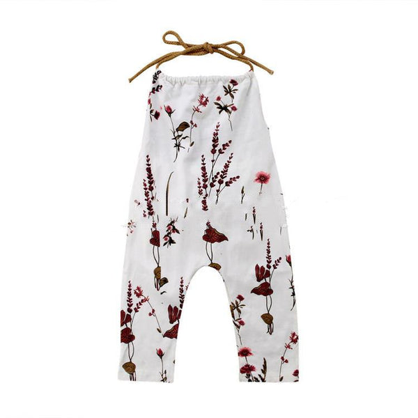 Summer halterneck flower pants jumpsuit - Amazitshop