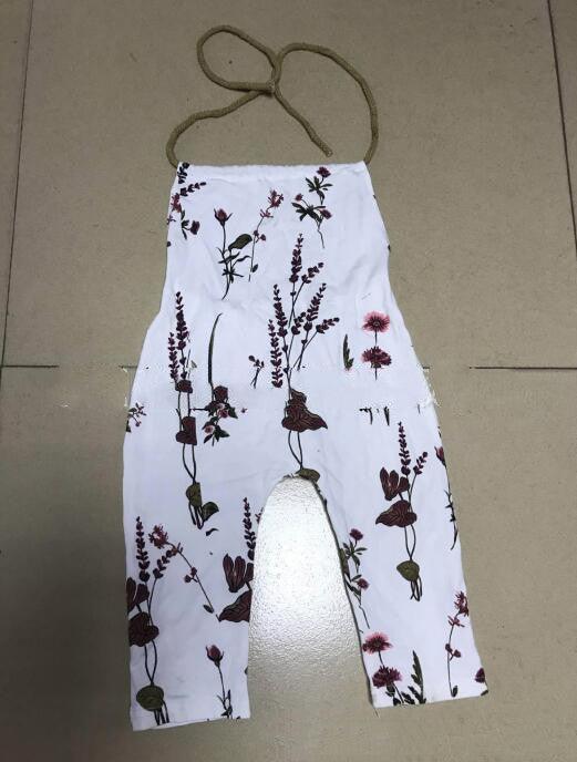 Summer halterneck flower pants jumpsuit - Amazitshop