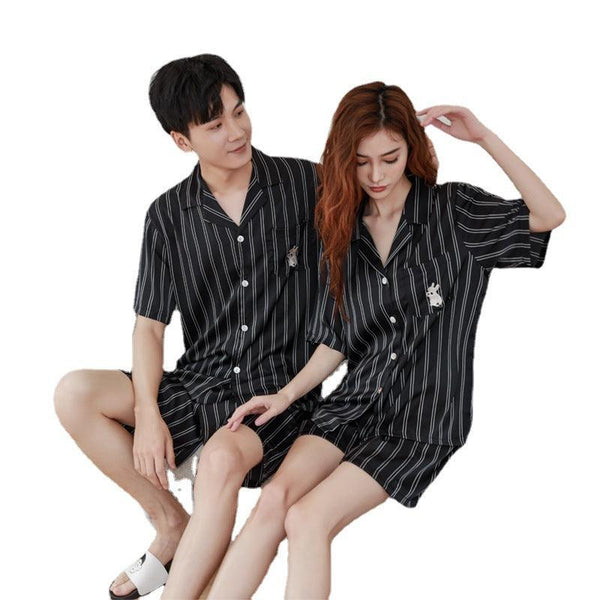 Summer Ice Silk Fashion Short Sleeved Shorts Suit - Amazitshop