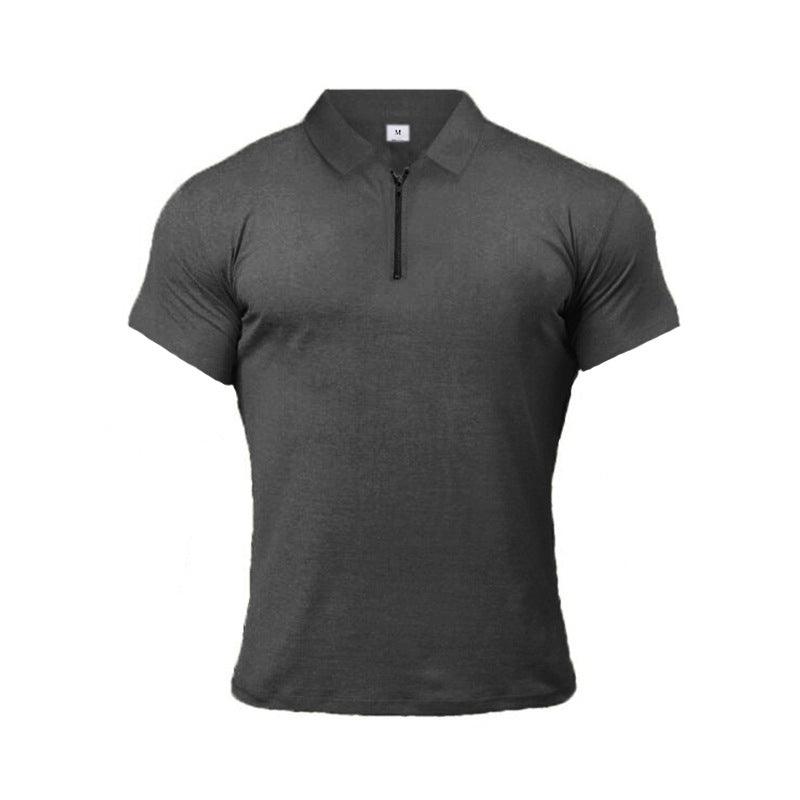 Summer Lapels Short Sleeve Fitness T-shirt Sports Polo Shirts - Amazitshop
