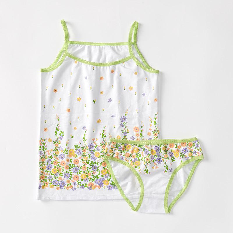 Summer Loungewear Kids Sling Pajamas Two - piece Set - Amazitshop