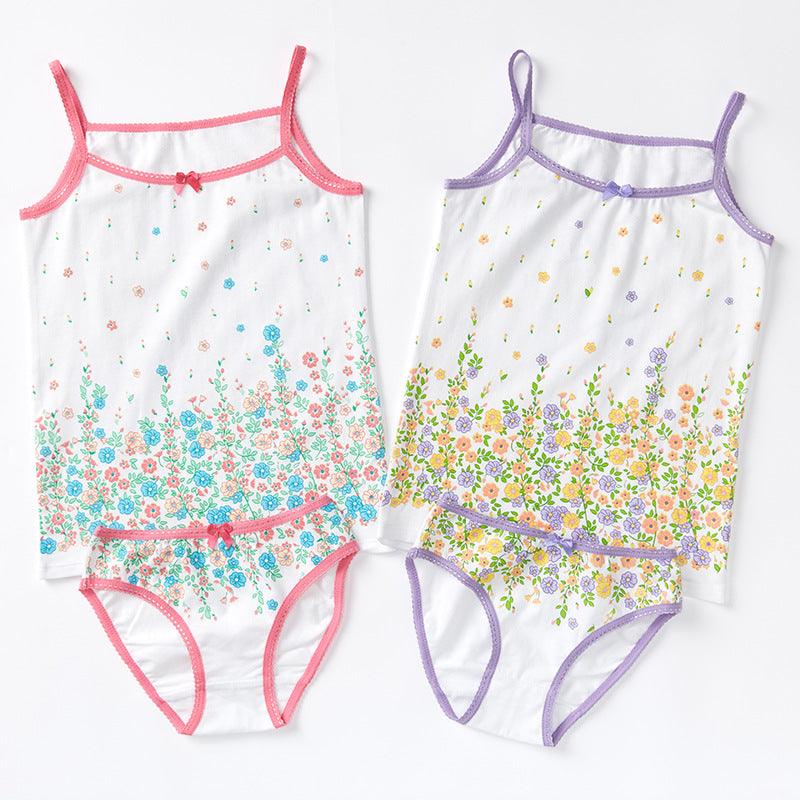 Summer Loungewear Kids Sling Pajamas Two - piece Set - Amazitshop