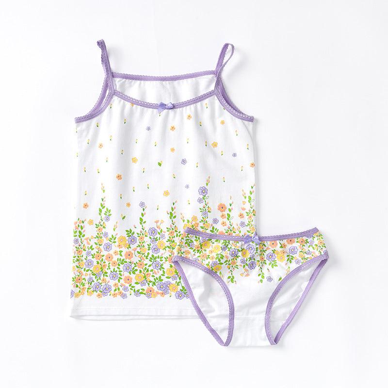 Summer Loungewear Kids Sling Pajamas Two - piece Set - Amazitshop