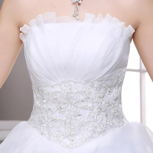 summer new bride wedding dress fashion lace bra Qi simple Korean winter skirt - Amazitshop