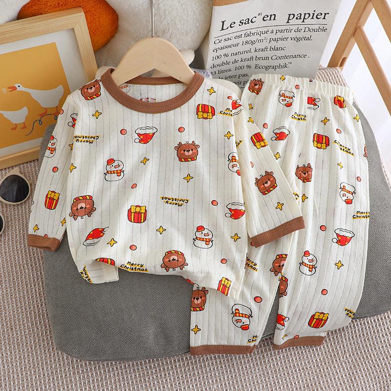 Summer New Children's Loungewear Boys Air Conditioning Clothes Korean Girls Cotton Thin Suit Baby Pajamas - Amazitshop