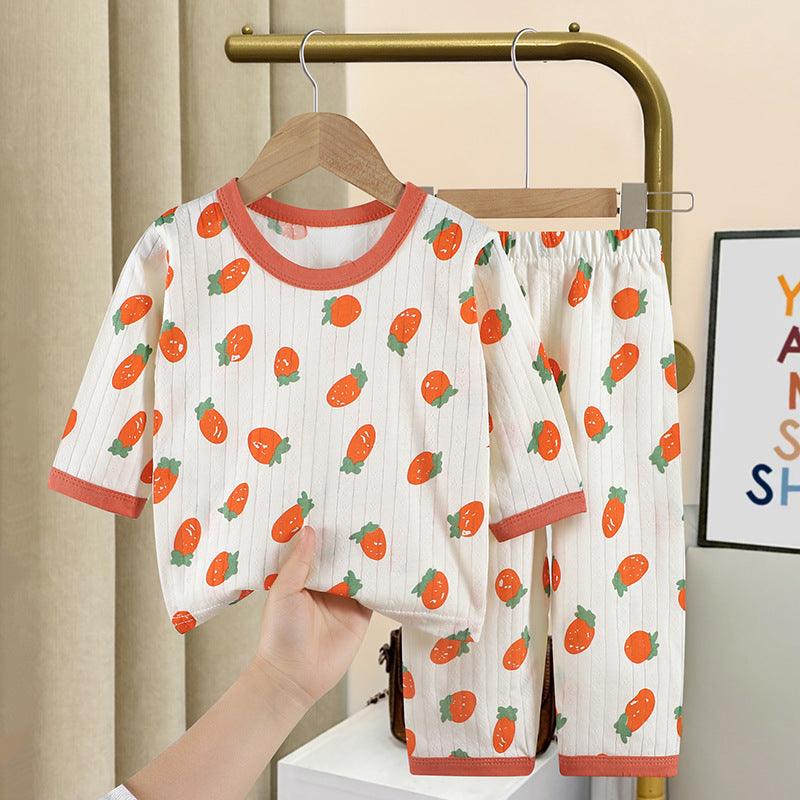Summer New Children's Loungewear Boys Air Conditioning Clothes Korean Girls Cotton Thin Suit Baby Pajamas - Amazitshop