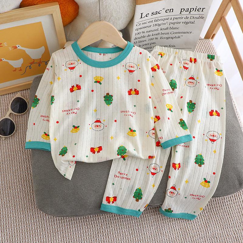 Summer New Children's Loungewear Boys Air Conditioning Clothes Korean Girls Cotton Thin Suit Baby Pajamas - Amazitshop