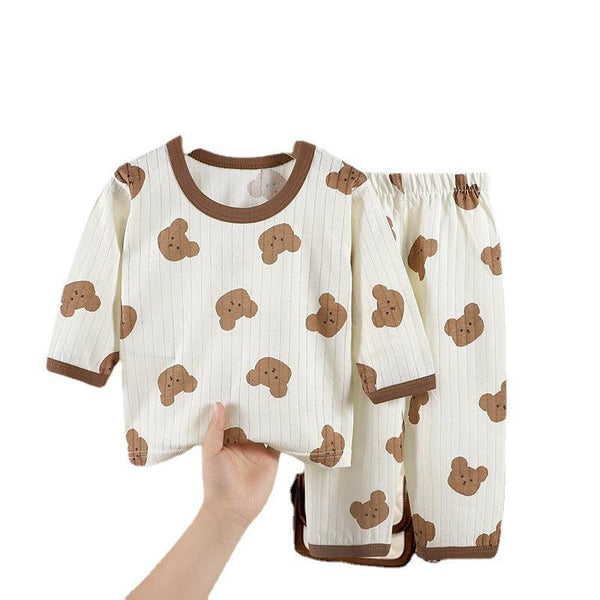 Summer New Children's Loungewear Boys Air Conditioning Clothes Korean Girls Cotton Thin Suit Baby Pajamas - Amazitshop