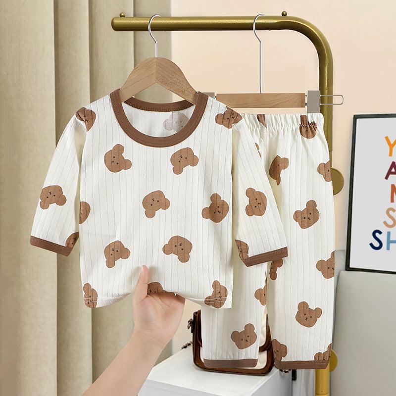 Summer New Children's Loungewear Boys Air Conditioning Clothes Korean Girls Cotton Thin Suit Baby Pajamas - Amazitshop