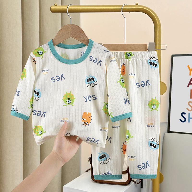 Summer New Children's Loungewear Boys Air Conditioning Clothes Korean Girls Cotton Thin Suit Baby Pajamas - Amazitshop