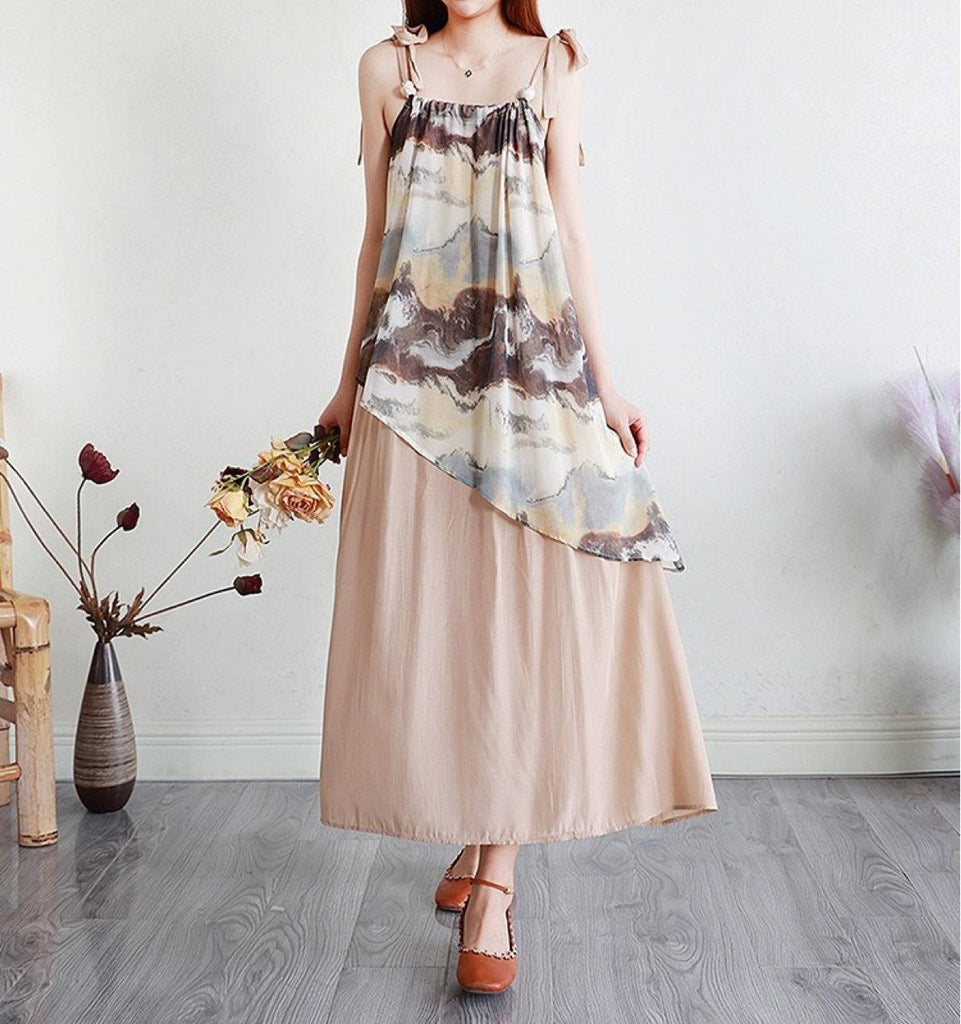 Summer New French Minority Design Embroidered Sweet Gentle Sling Dress Women - Amazitshop