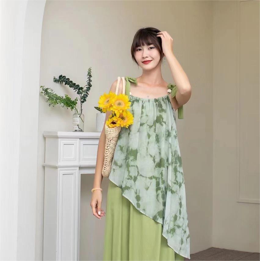 Summer New French Minority Design Embroidered Sweet Gentle Sling Dress Women - Amazitshop