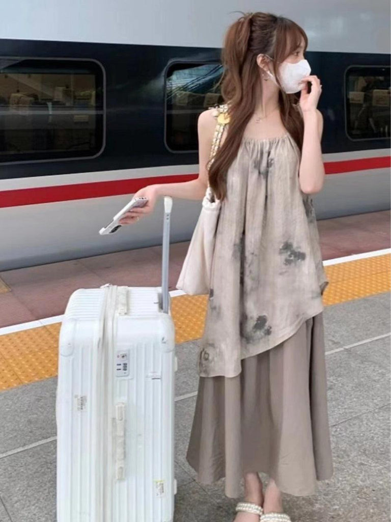 Summer New French Minority Design Embroidered Sweet Gentle Sling Dress Women - Amazitshop