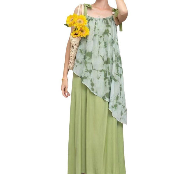 Summer New French Minority Design Embroidered Sweet Gentle Sling Dress Women - Amazitshop