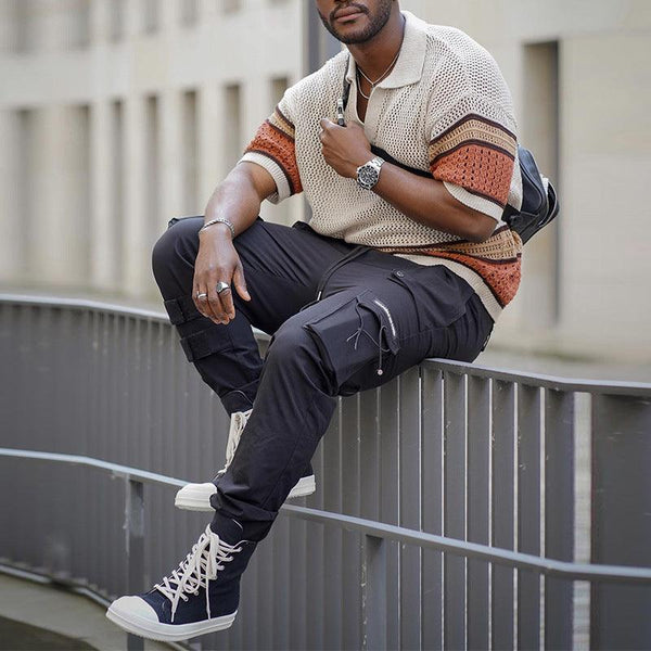 Summer New Woolen Short - sleeved T-shirt Knitwear Top For Men - Amazitshop