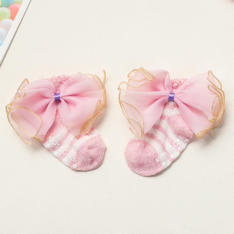 Summer Newborns 0 - 6 - 12 Months Bowknot Cotton Socks - Amazitshop