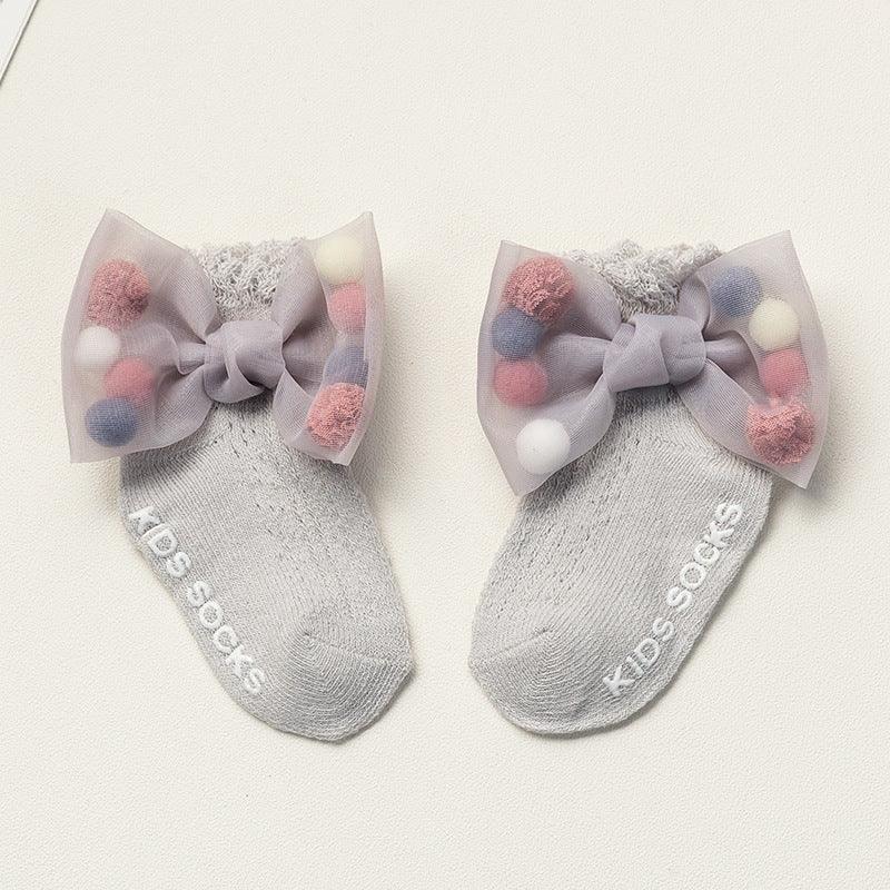 Summer Newborns 0 - 6 - 12 Months Bowknot Cotton Socks - Amazitshop