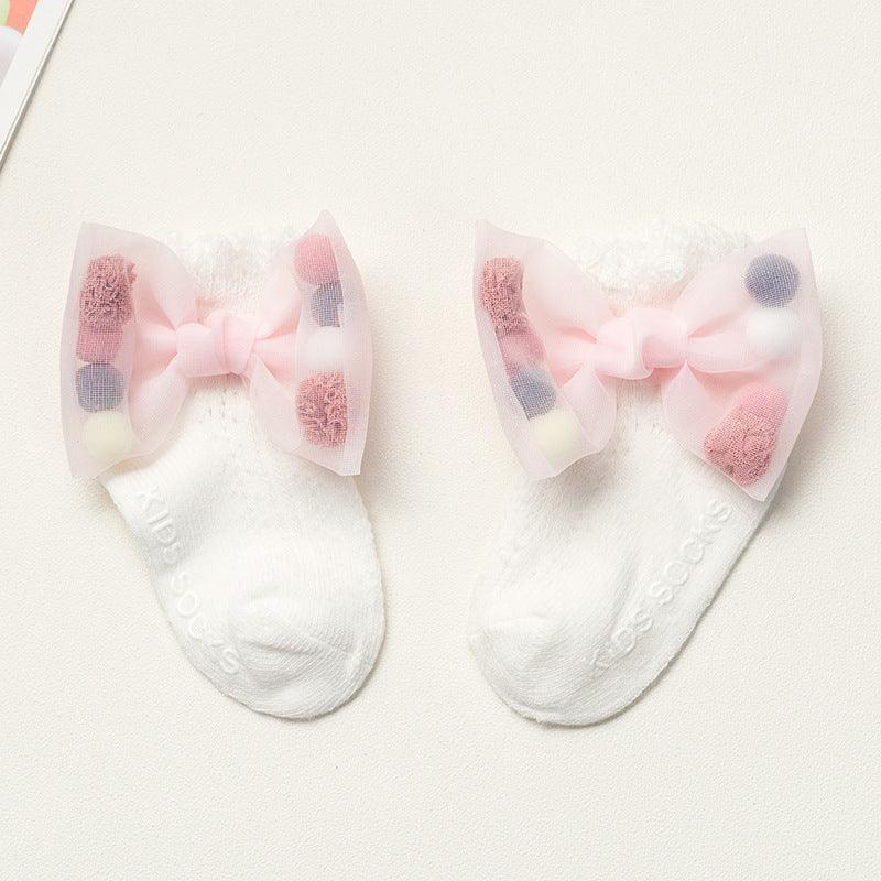 Summer Newborns 0 - 6 - 12 Months Bowknot Cotton Socks - Amazitshop