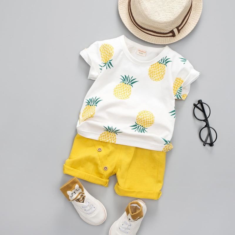 Summer Short - sleeved Suit Kids T-shirt Clothes Kids Shorts Two - piece Suit - Amazitshop