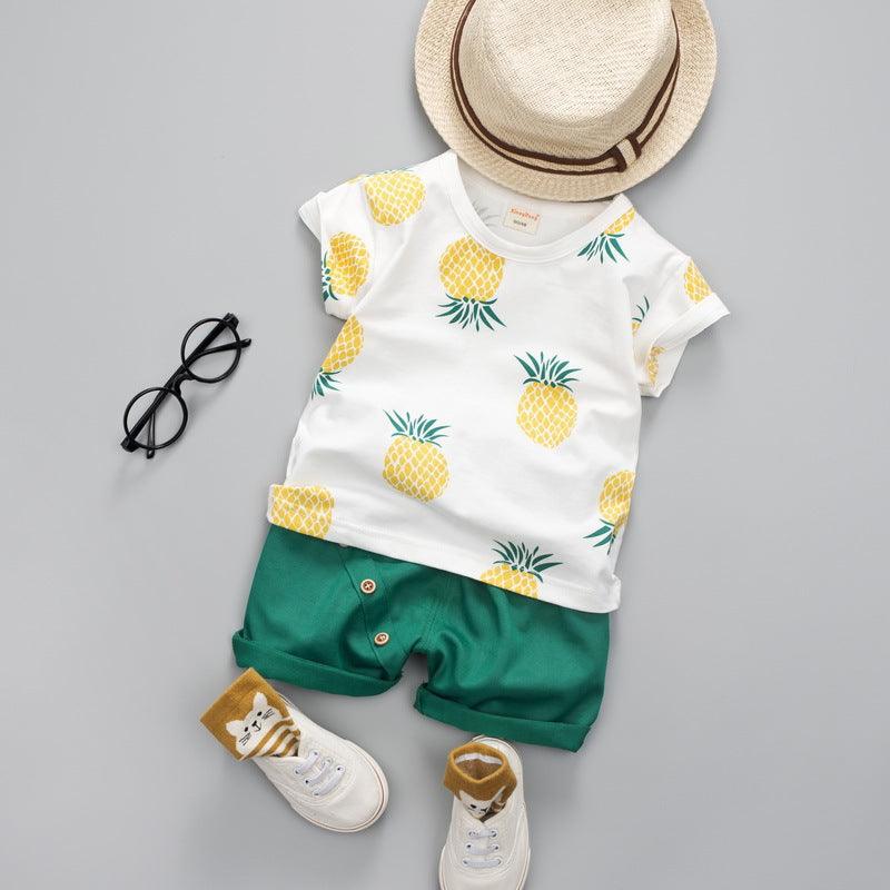 Summer Short - sleeved Suit Kids T-shirt Clothes Kids Shorts Two - piece Suit - Amazitshop