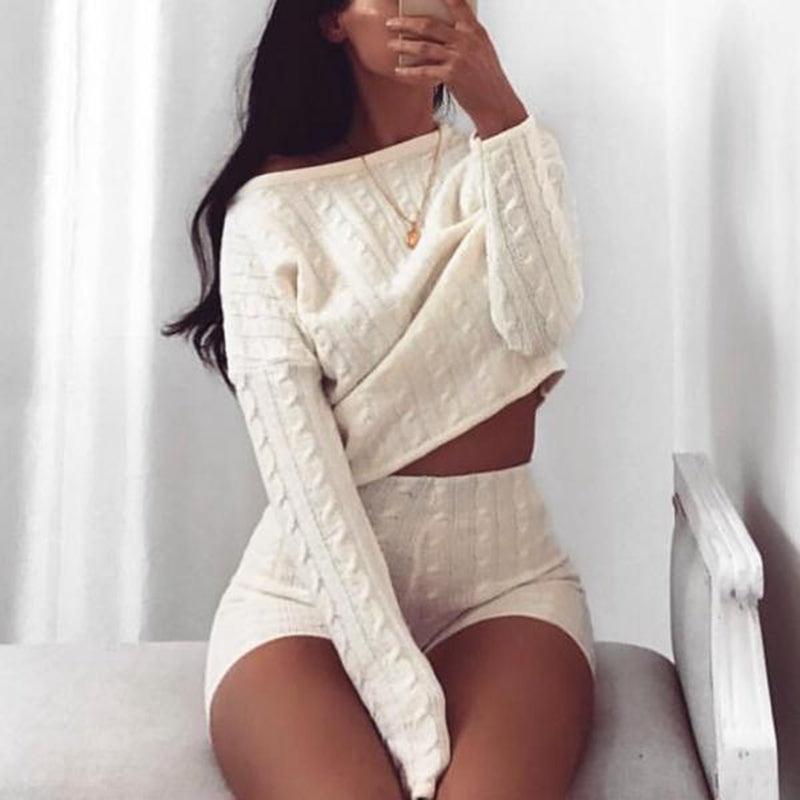 Sweater tops shorts suit - Amazitshop