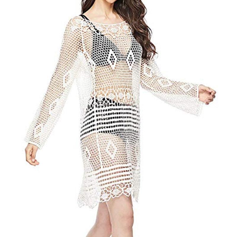 Sweatproof Beachwear Long Sleeve Lace Blouse - Amazitshop