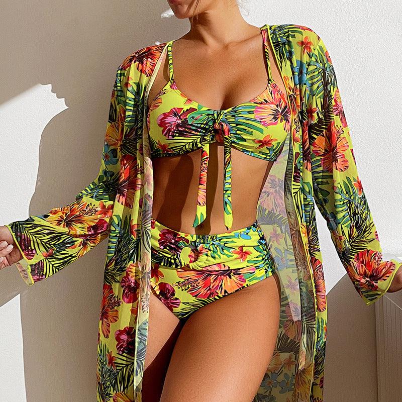 Swimwear Long Sleeved Blouse Three Piece Suit - Amazitshop