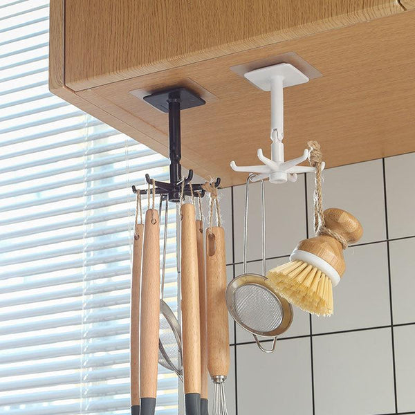 Swivel Hook Bathroom Kitchen Storage Rack - Amazitshop