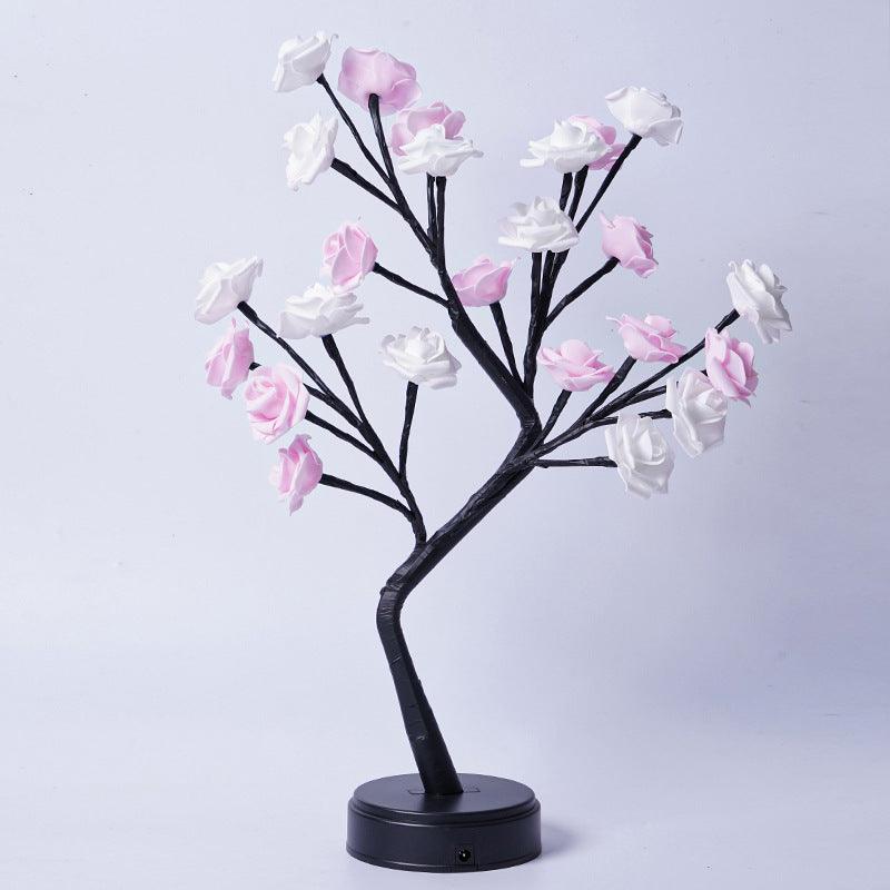 Table Lamp Flower Tree Rose Lamps Fairy Desk Night Lights USB Operated Gifts For Wedding Valentine Christmas Decoration - Amazitshop
