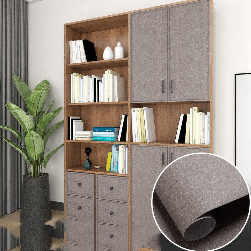 Table Wardrobe Room Door Cabinet Self - adhesive Wood Grain Wallpaper - Amazitshop