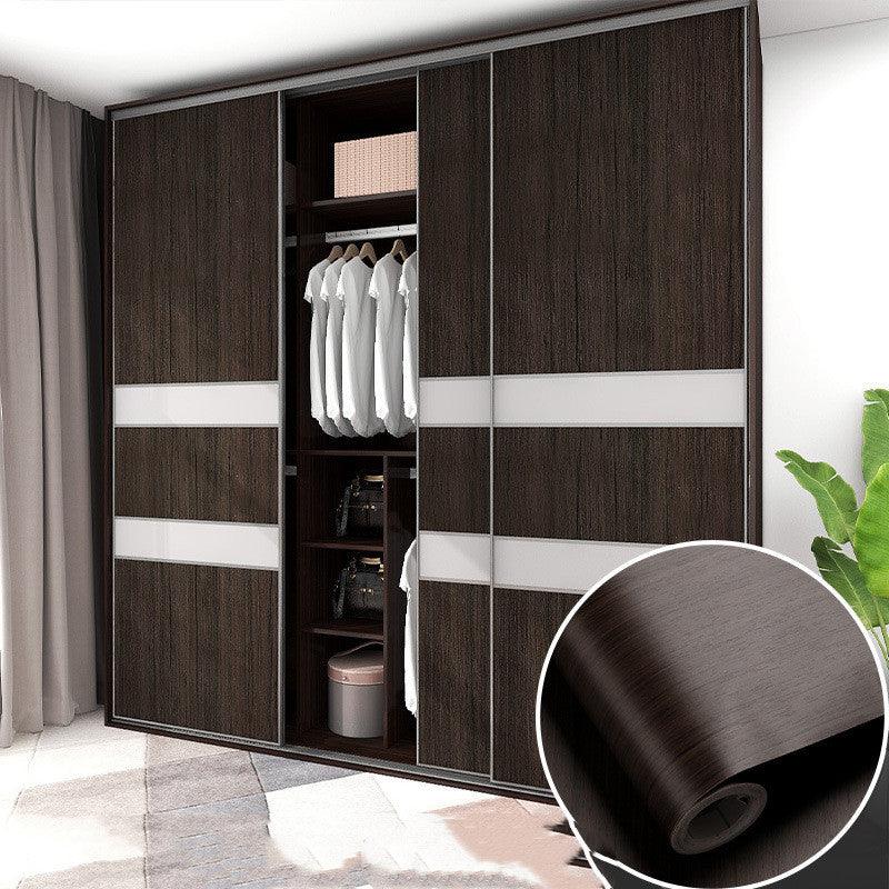 Table Wardrobe Room Door Cabinet Self - adhesive Wood Grain Wallpaper - Amazitshop