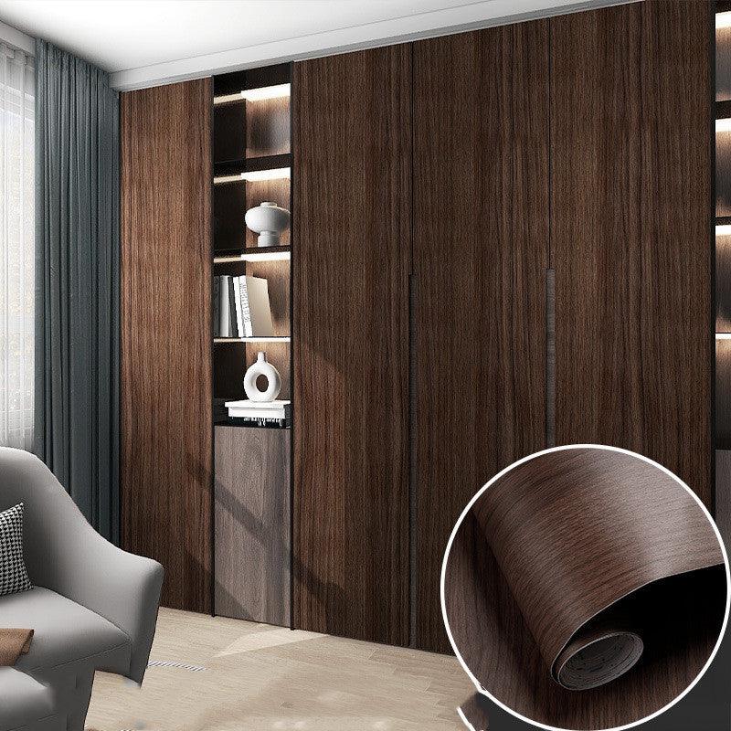 Table Wardrobe Room Door Cabinet Self - adhesive Wood Grain Wallpaper - Amazitshop