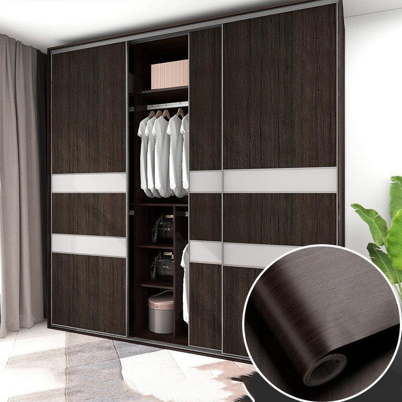 Table Wardrobe Room Door Cabinet Self - adhesive Wood Grain Wallpaper - Amazitshop