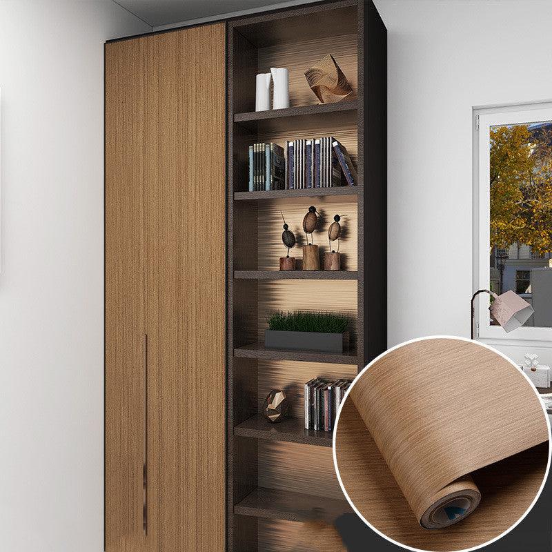 Table Wardrobe Room Door Cabinet Self - adhesive Wood Grain Wallpaper - Amazitshop