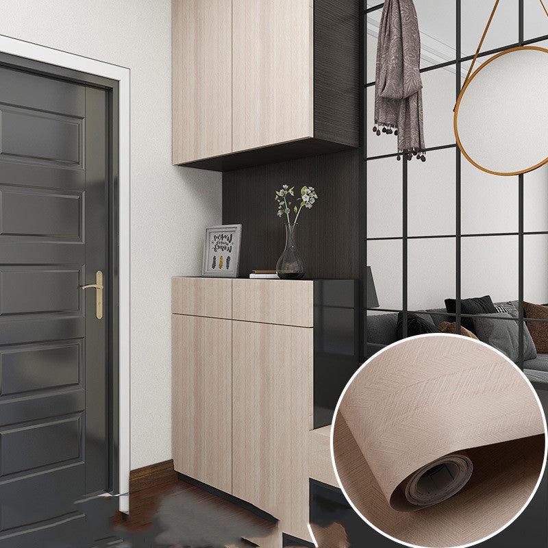 Table Wardrobe Room Door Cabinet Self - adhesive Wood Grain Wallpaper - Amazitshop