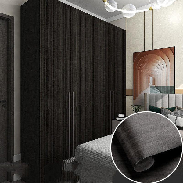 Table Wardrobe Room Door Cabinet Self - adhesive Wood Grain Wallpaper - Amazitshop
