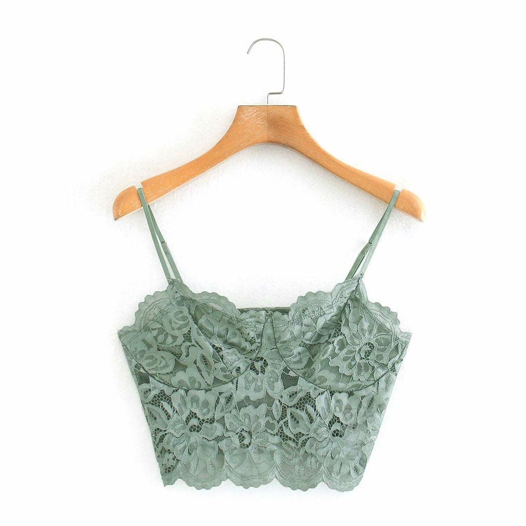 Tank - Top Camis Cropped Traf Women Chic - Tops Thin - Strap Lace Backless Vintage Female Sexy - Amazitshop