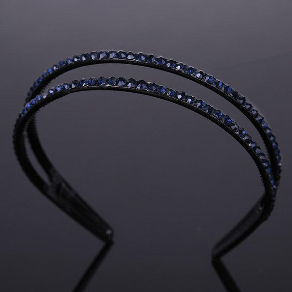 Teeth Shaped Anti Slip Rhinestone Inlaid Narrow Edge Slim Fit Hair Hoop - Amazitshop